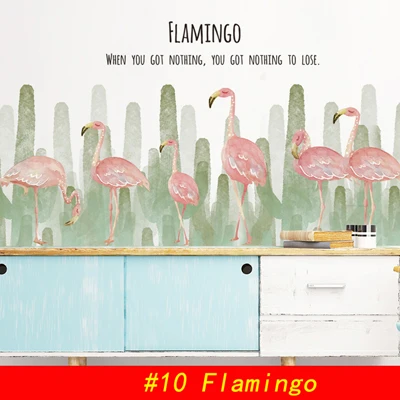 Flamingo Queen Wall Stickers Home Decor Living Room Bedroom Kids Girls Room Nursery Decoration Art Murals Baseboard Vinyl Decals - Цвет: 113X62CM