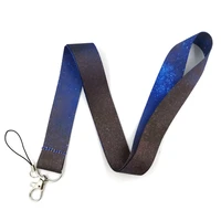 starry sky neck strap lanyard for keys id nurse card badge holder keychain hang rope webbing ribbon mobile phone accessories