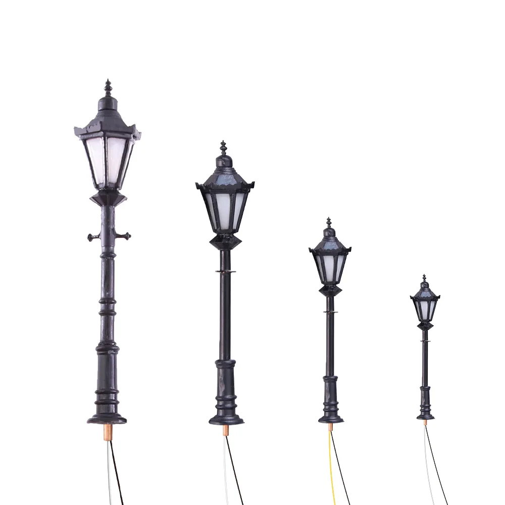 

10PCS LED Street Light Lamppost 1/75-200 Scale model outdoor light 3v for Model Park Scenery Decorations