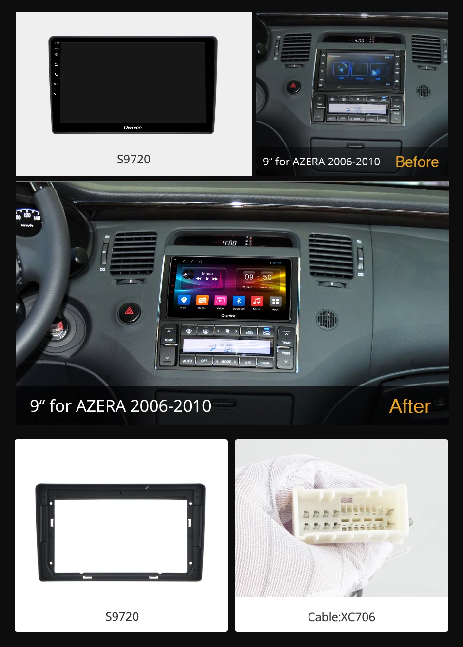 Ownice Восьмиядерный Android 9 0 Автомобильный DVD Радио для Hyundai Azera 2006 2007 2008 2009 2010 k3 k5 k6 4G LTE