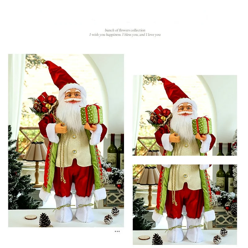 2021 Red Santa Claus Christmas Decoration Chrismas Creative Fabric  Doll Old Man  Party Supplies Navidad  Accessories images - 6