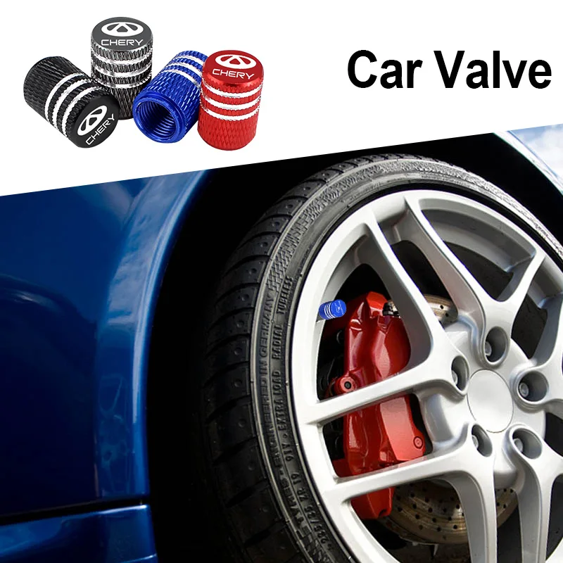 

4pcs Four-color Aluminum Alloy Car Tire Valve for Chery Tiggo 2 3 8 Qq Iq Blossom Fulwin Arrizo 5 A1 A3 A5 2021 Car Accessories