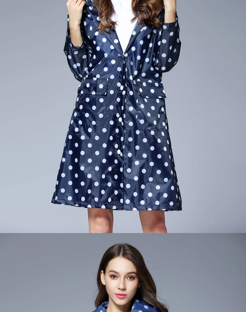 Dot Girl Lady плащ с капюшоном для женщин для путешествий на открытом воздухе водонепроницаемая ткань для верховой езды дождевик для женское пончо Длинный Плащ дождевик