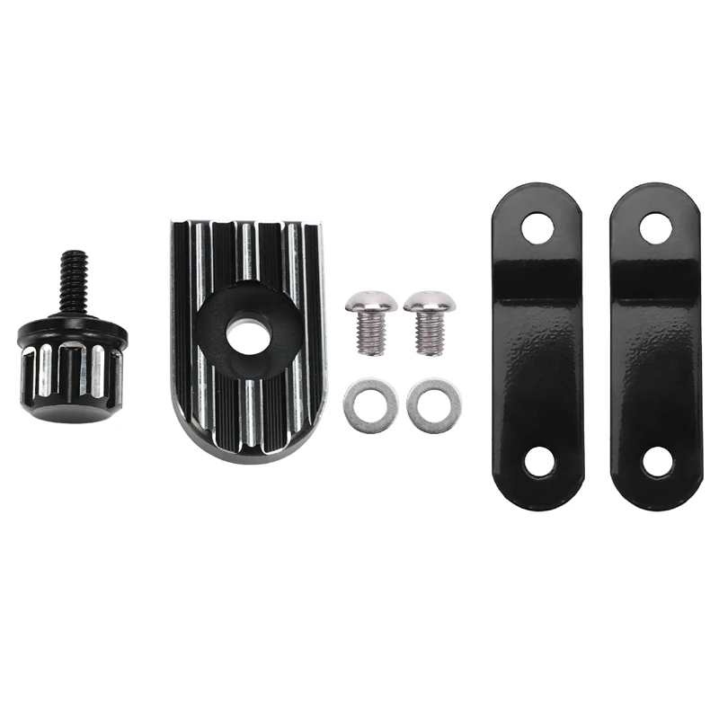 

1 Pair Motorcycle Gas Tank Lift 2.56 Inch (65Mm) Gas Tank Lift Kits & 1 Set Seat Bolt Tab Screw Mount Knob Cover