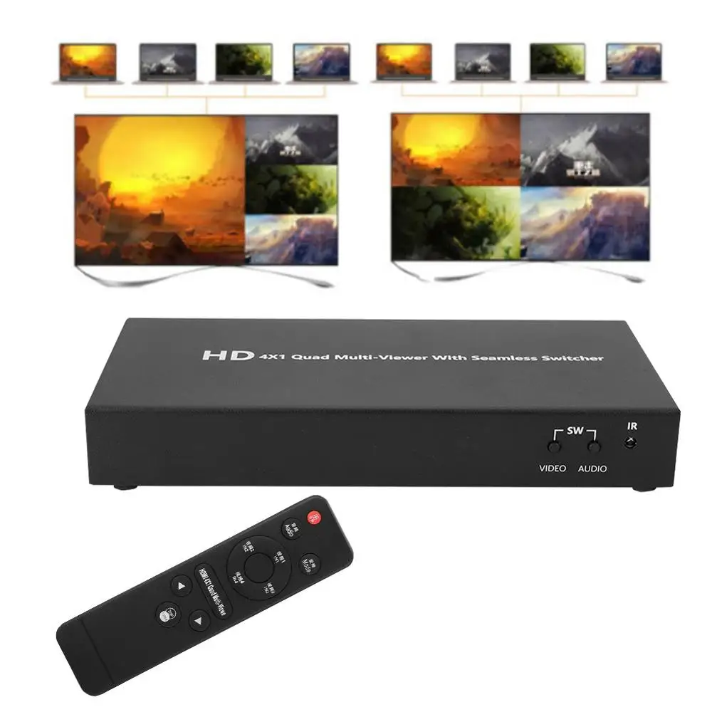 4X1 HDMI изображение Quad видео сплиттер бесшовный переключатель 1080p/1080i ЕС 110-240 В |