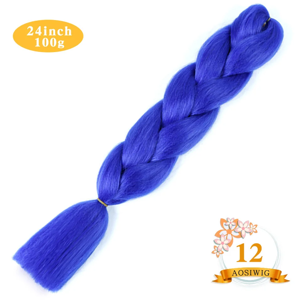 AOSIWIG 2" Ombre Jumbo синтетические плетеные волосы крючком 100 г/упак. афро оптом розовый синий фиолетовый синтетические волосы - Цвет: P1B/27