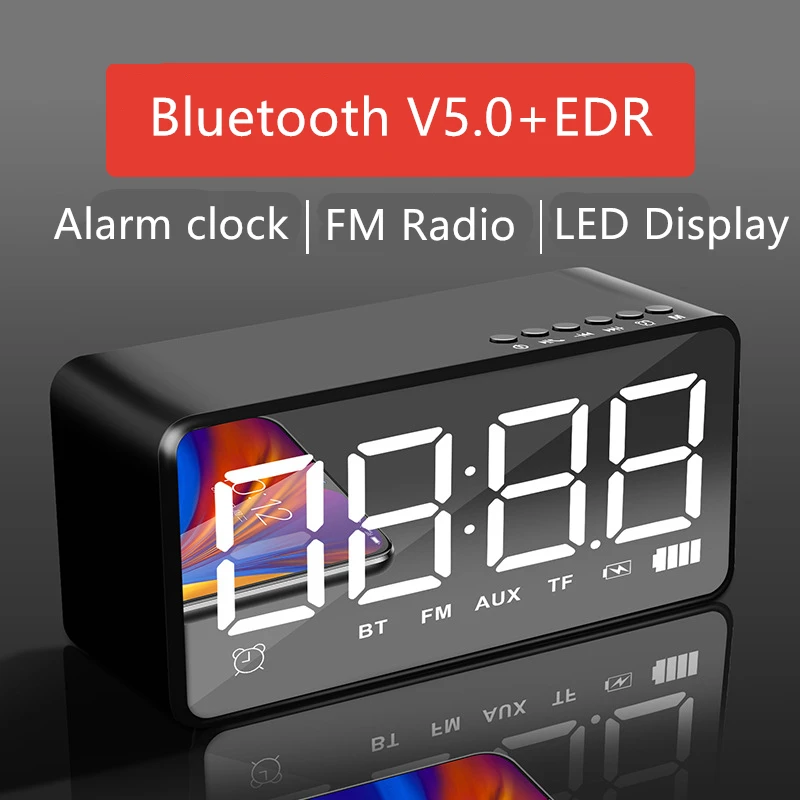Bluetooth Sound Speker беспроводной 5 0 Full HD светодиодный зеркальный FM радио TF AUX портативный