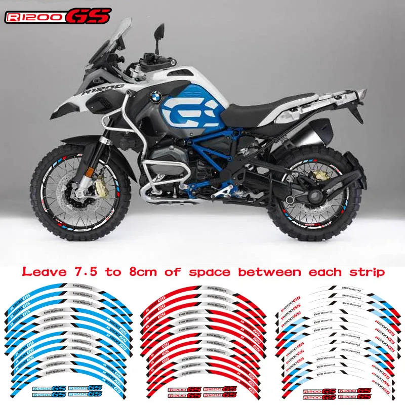 

Hot selling Motorcycle Tire Wheel Hub Sticker Reflective Moto Racing Accessories Rim Decoration Decal For BMW R1200GS r1200 gs