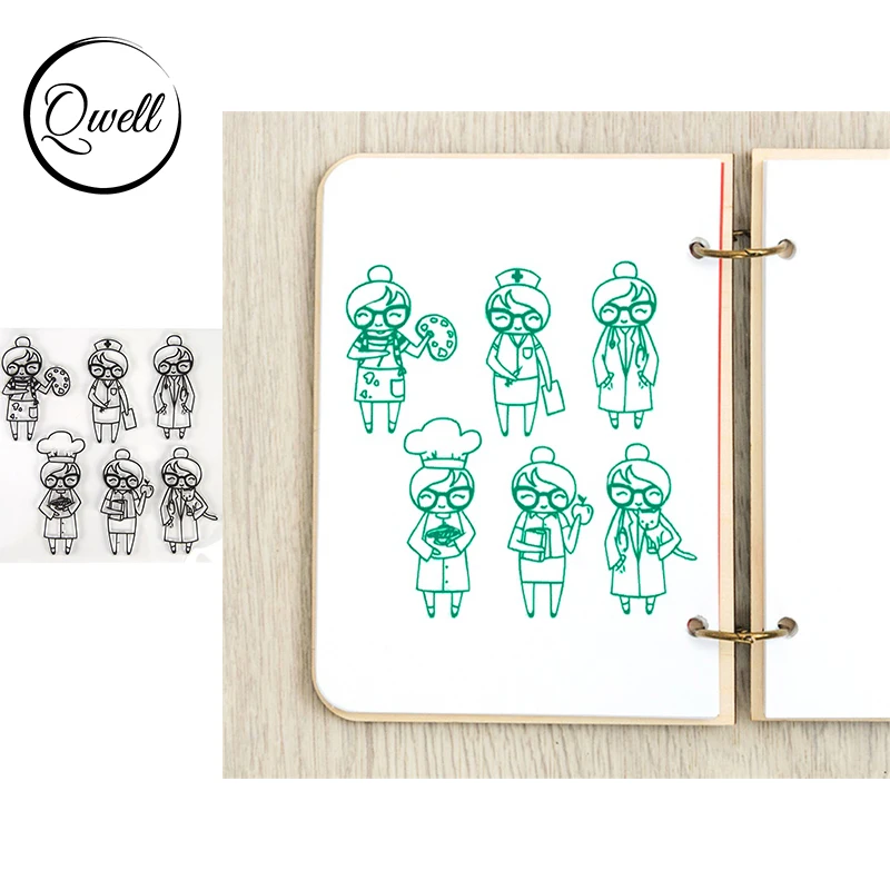 QWELL прозрачные силиконовые марки художник доктор медсестра повара репетитор