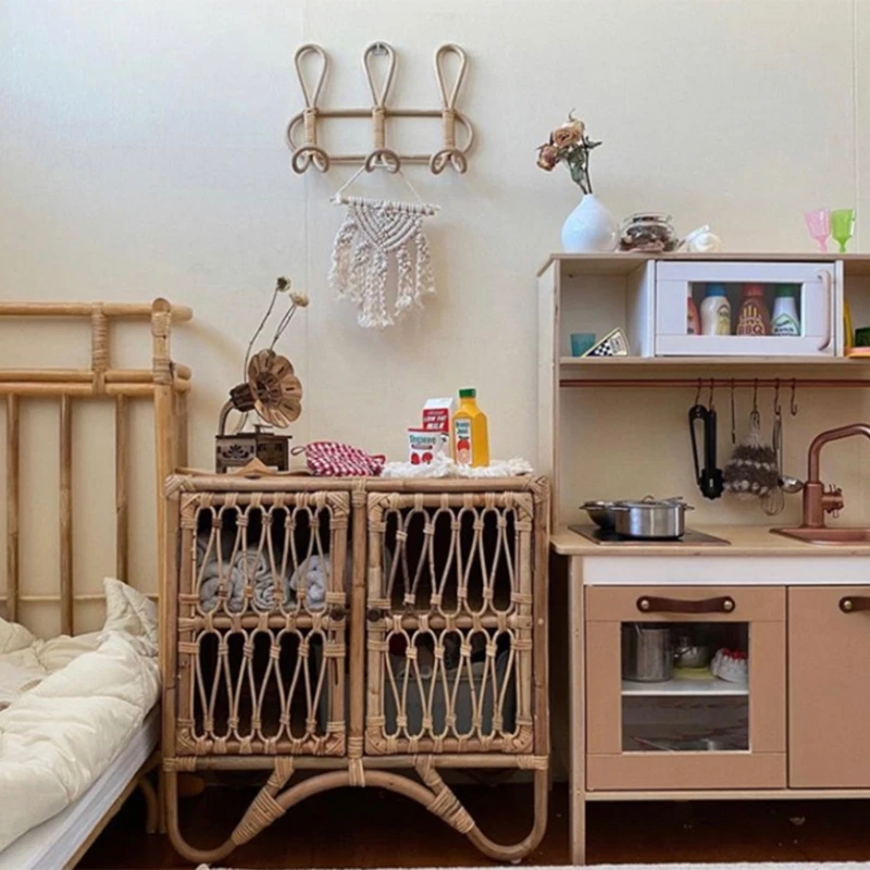 

Rattan Wall Hooks Garments Organizer Rack,Clothes Hat Hanging Hook Rattan Hanger,Room Decor Hanger