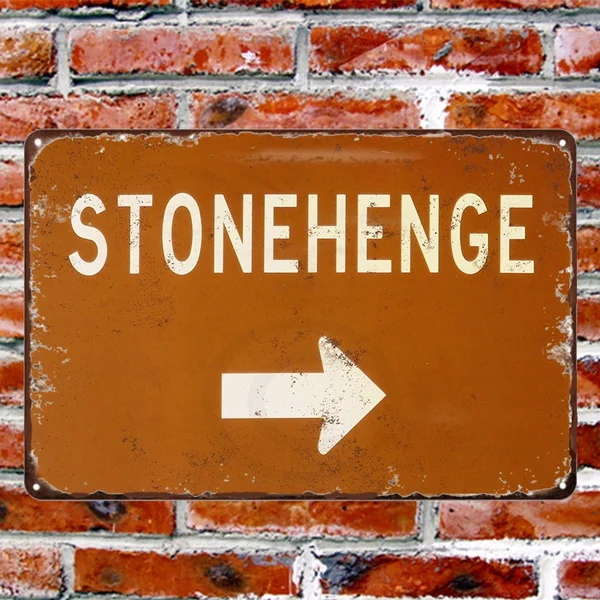 

Stonehenge This Way Vintage Metal Sign Decorative Plates Gift Craft Wall Hanging