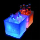 Светодиодное ведро для льда, 3, 5 л светодиодный цветной двухслойный квадратный поддон для льда, для бара, пива, шампанского, вина, напитков, пива