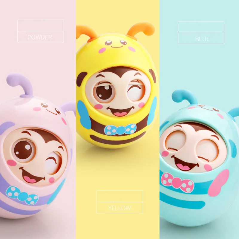 

Baby 0-12 Months Toys Baby Rattles Mobile Doll Bell Blink Tumbler Roly-poly Silicon Teether Toy For Newborns Gift infant toy