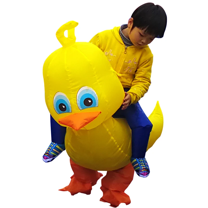Надувной костюм желтой утки, Забавный костюм для вечеринки, нарядное платье, костюм унисекс, костюм на Хэллоуин для мальчиков и девочек