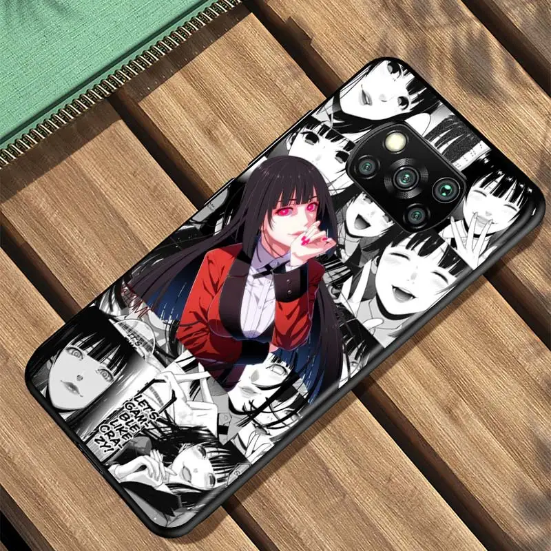 

Kakegurui Yumeko Anime For Xiaomi Redmi K30 K30S Mi 10T Lite Pro Poco X3 NFC X2 M3 M2 F2 Pro C3 F1 Soft Black Phone Case