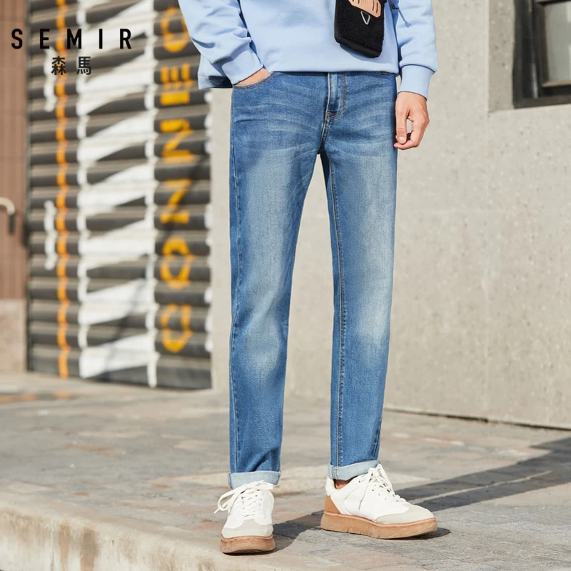 Новые джинсовые брюки SEMIR Мужская брендовая одежда популярного цвета белые