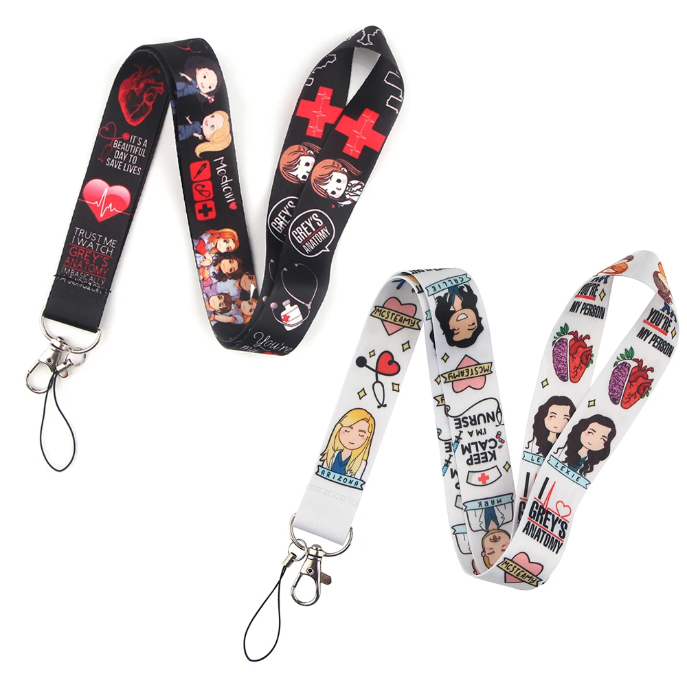 

YL504 Grey's Anatomy Medical Doctor Nurse Lanyard Car Key Chain ID Card Pass Gym Mobile Phone Badge Key Ring Holder Accessories