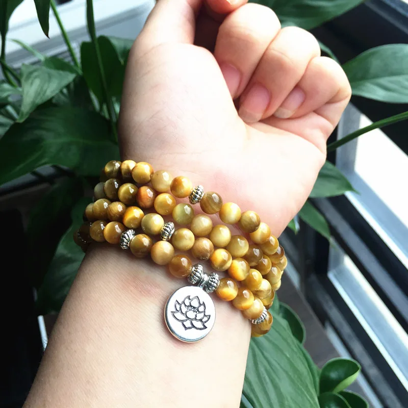 Модный натуральный Золотой Тигровый глаз 6 мм круглый каменный бисер женский