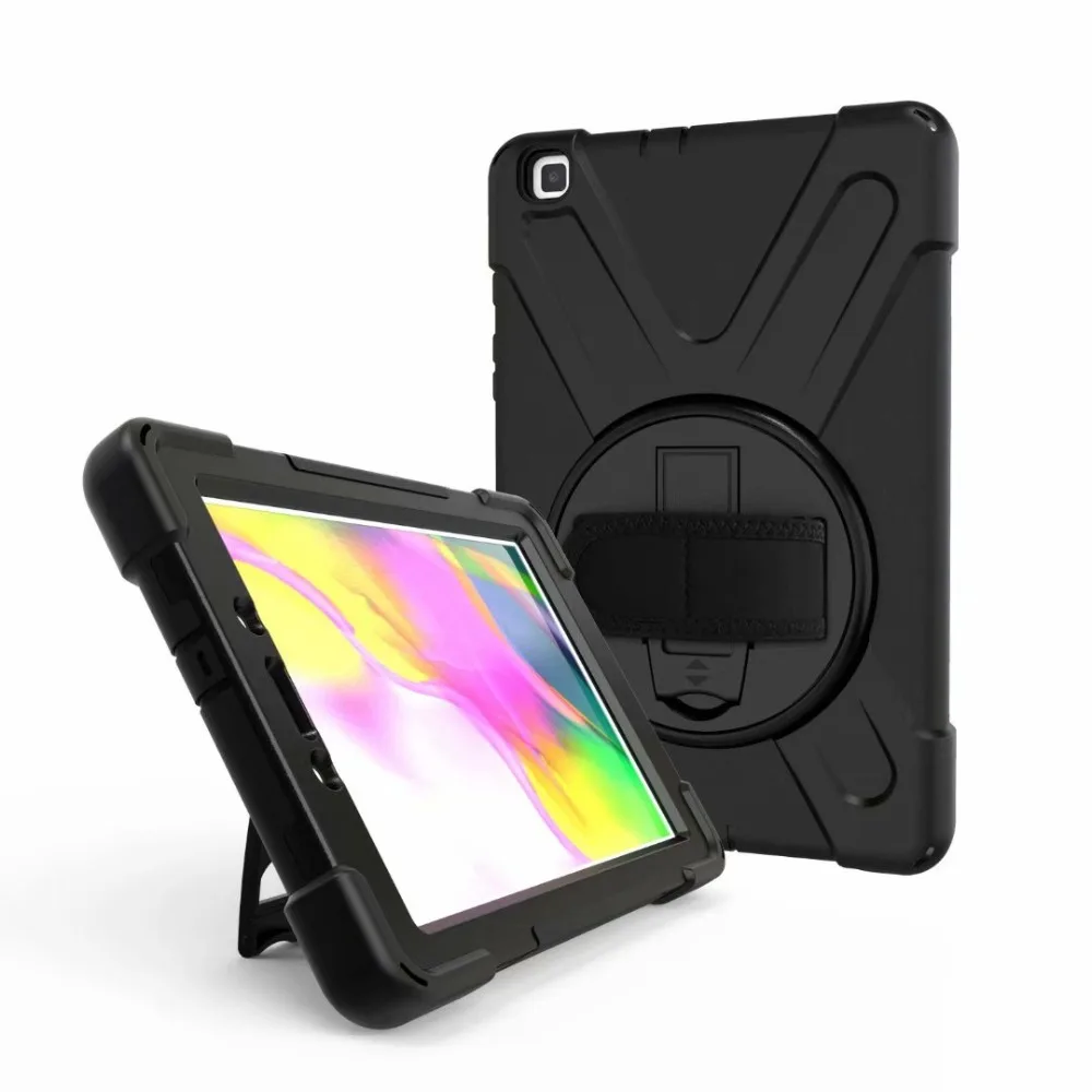 360 чехол для Samsung Galaxy Tab A 8,0 T290 T295 SM-T290 T297 Tablet Kids силиконовый Жесткий чехол+ ремешок на шею и ремешок на руку