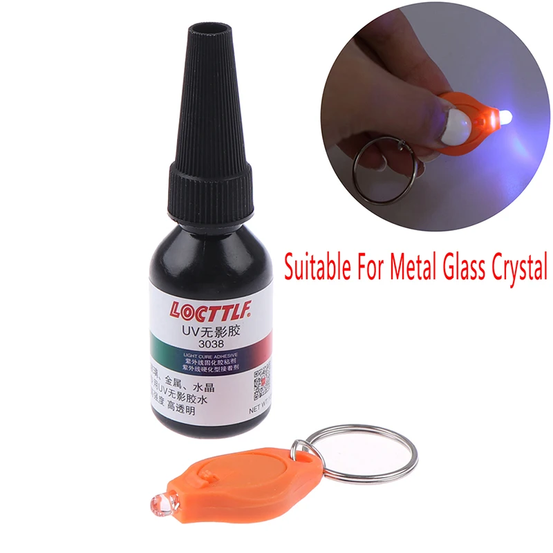 

1pc 3038 3068 UV Glue Curing Adhesive Transparent Crystal Glass Acrylic Repair Liquid Glue 10ML