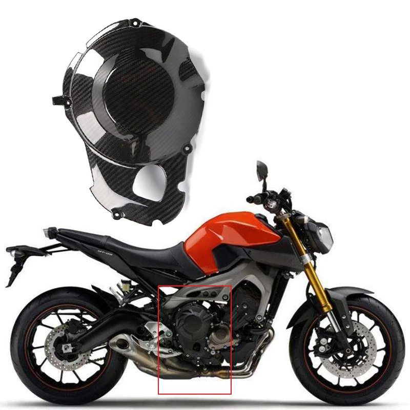 

NEW-for MT09 Motorcycles Engine Cover Protection Real Carbon Fiber Right Clutch Cover for Yamaha MT-09 2013-2019