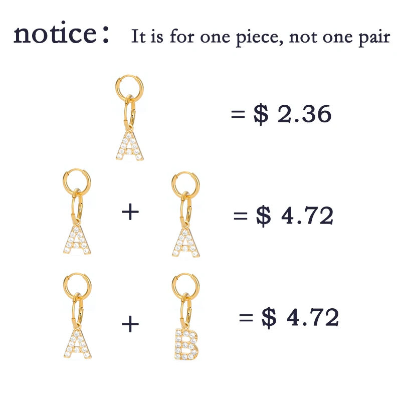 

Double Circle Stainless Steel Initial Letter Earings For Women Gold Color Female Long Earrings Trendy Drop Earing Jewelry