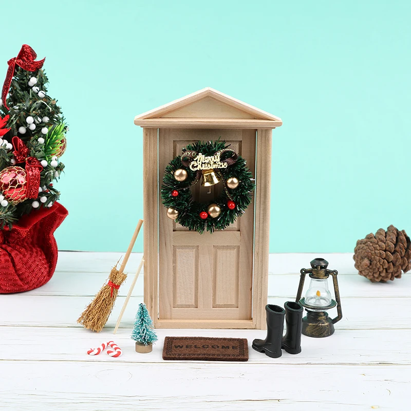 

11 шт./корт. 1/12 миниатюрный Рождественский набор для кукольного домика, аксессуары для Рождества