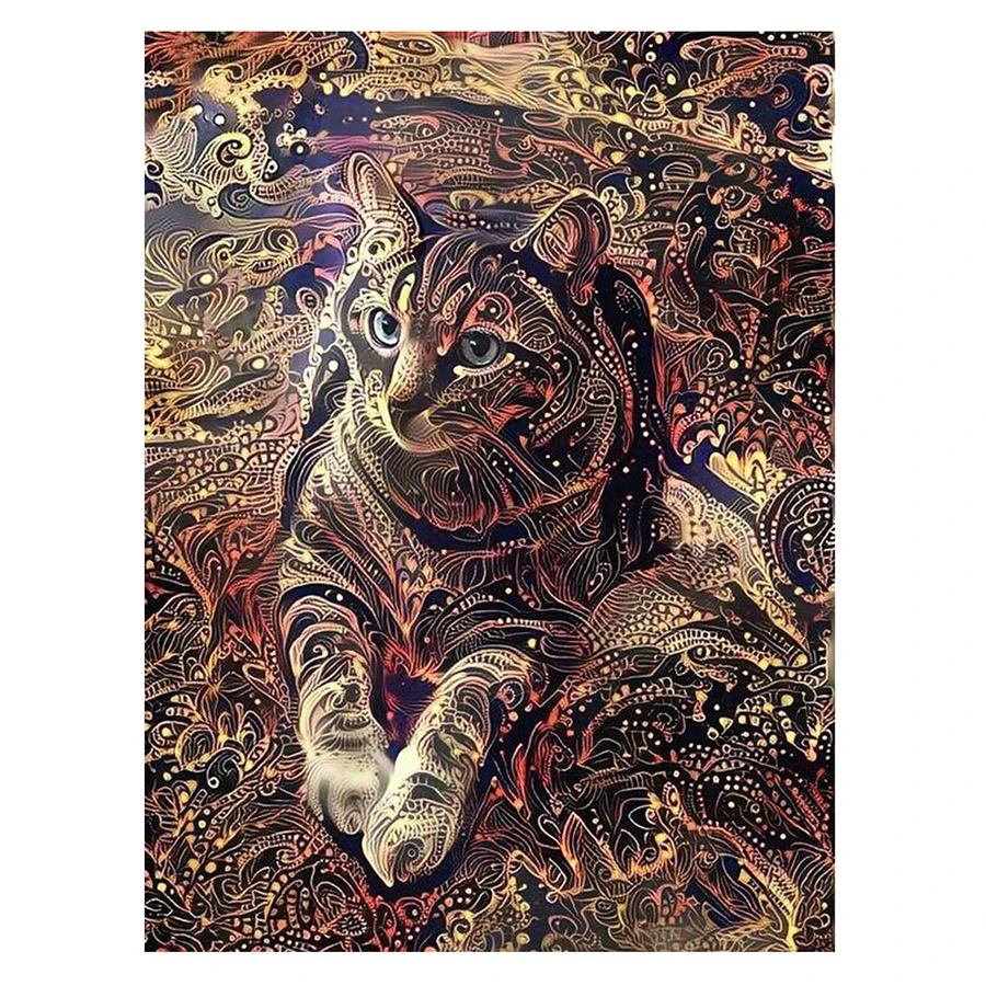 

5D абстрактная кошка полный Алмазный рисунок наборы для вышивки крестиком искусство Мандала высокое качество животное 3D Рисунок алмазами