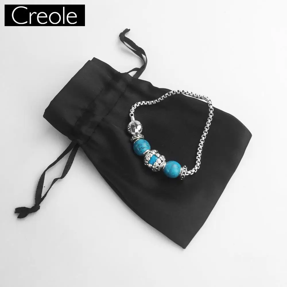 Браслеты звено цепи синий черепа 925 стерлингового серебра ювелирные изделия для