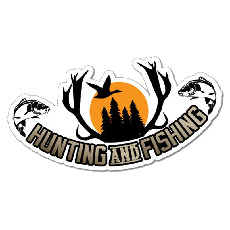 

Creative Car Sticker Hunting and Fishing Car Styling Decal Accessories Vinyl PVC 15cm*8cm Motorcycle Waterproof Windshield