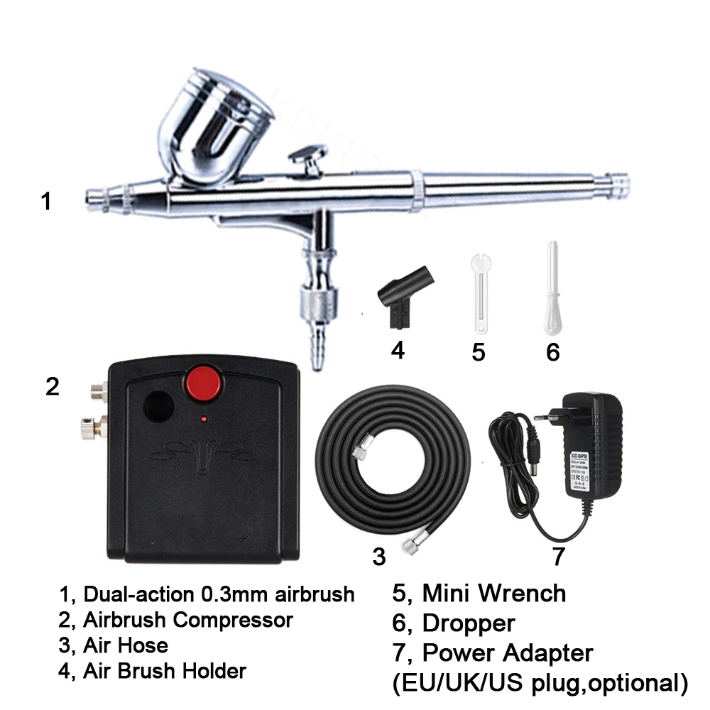 0 3 мм Портативный гравитационный подающий краскопульт двойного действия