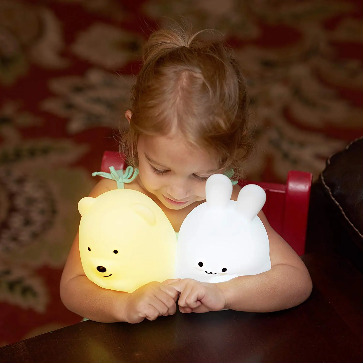 Lumipets Bear Night Light for Kids Cute Silicone LED Animal Baby Nursery Nightlight Which Changes Color by Tap | Лампы и освещение