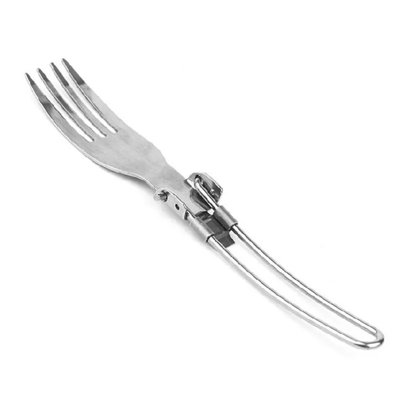 Portable 3 In 1 Outdoor Camping Picnic Cutlery Set Stainless Steel Folding Fork Scoop Knife | Спорт и развлечения