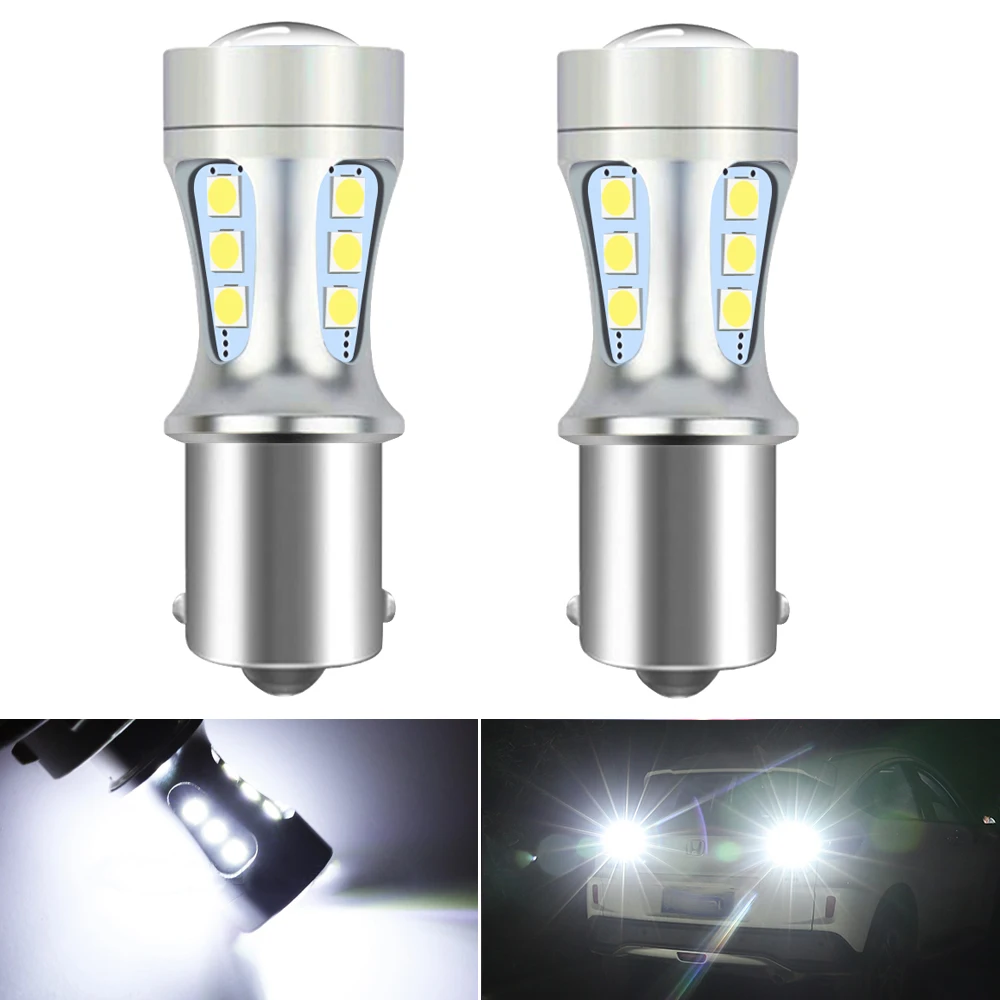 2x P21W LED Canbus безошибочная автомобильная лампа заднего хода 1156 BA15S 1157 bay15d для VW Golf 4 5 6