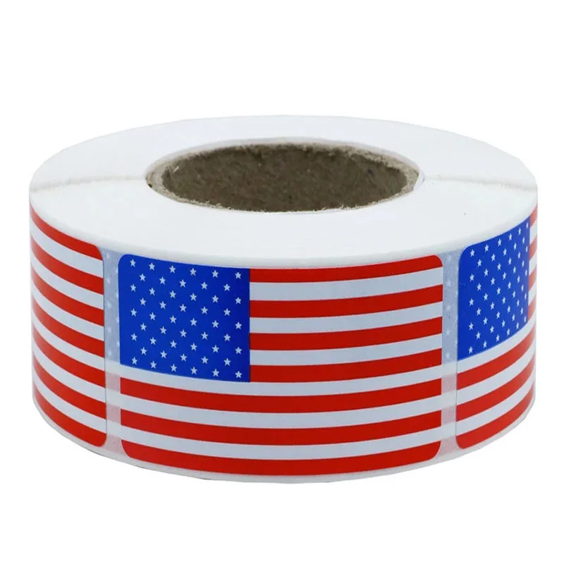 250Pcs American US Flag Stickers Patriotic Sticker Seal Envelope Card Scrapbooking for Decoration Labels Bullet Journal Sports | Канцтовары