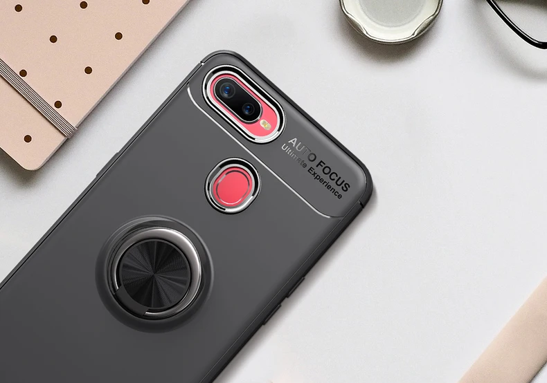 Для OPPO A7 AX7 чехол Автомобильный держатель Стенд Магнитный кронштейн палец кольцо мягкое силиконовое покрытие чехол для OPPO A7 A 7 противоударный