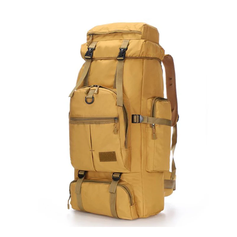 Steel Frame Large Capacity 75 Liters Waterproof Backpack Travel Hiking Outdoor Cmouflage Backpack