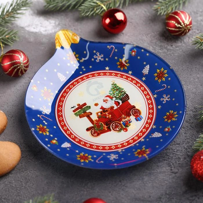 Блюдо сервировочное Ёлочная игрушка. Дед мороз 18×15 2×2 см