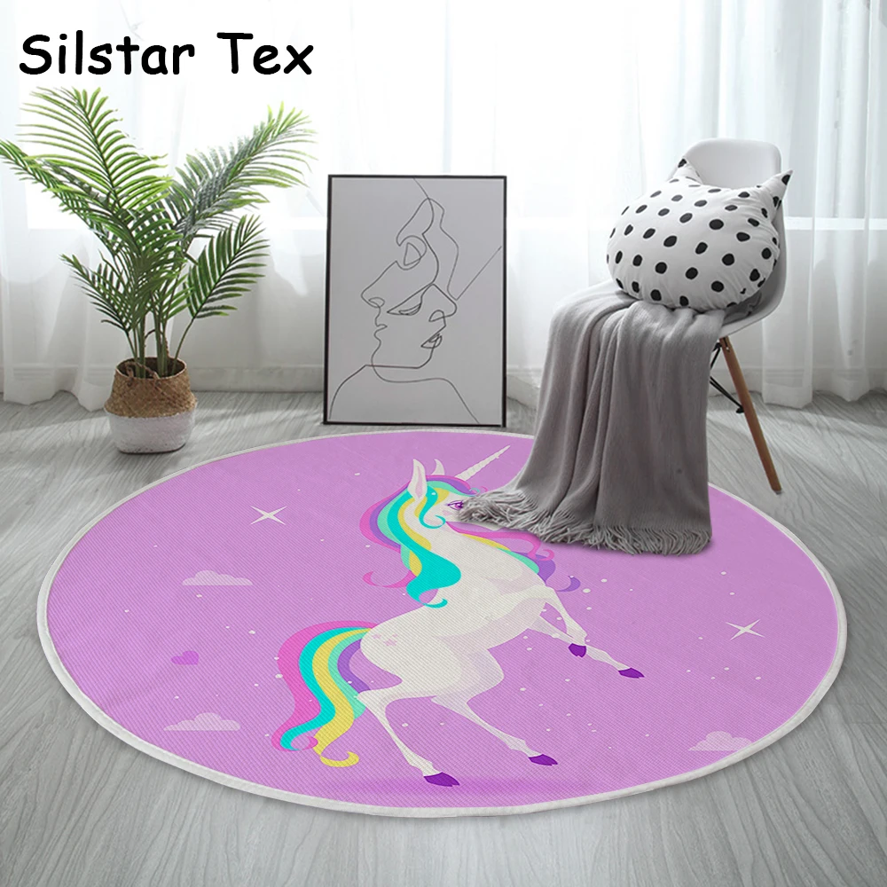 Silstar Tex детский коврик для спальни с рисунком лошади Круглые Искусственные
