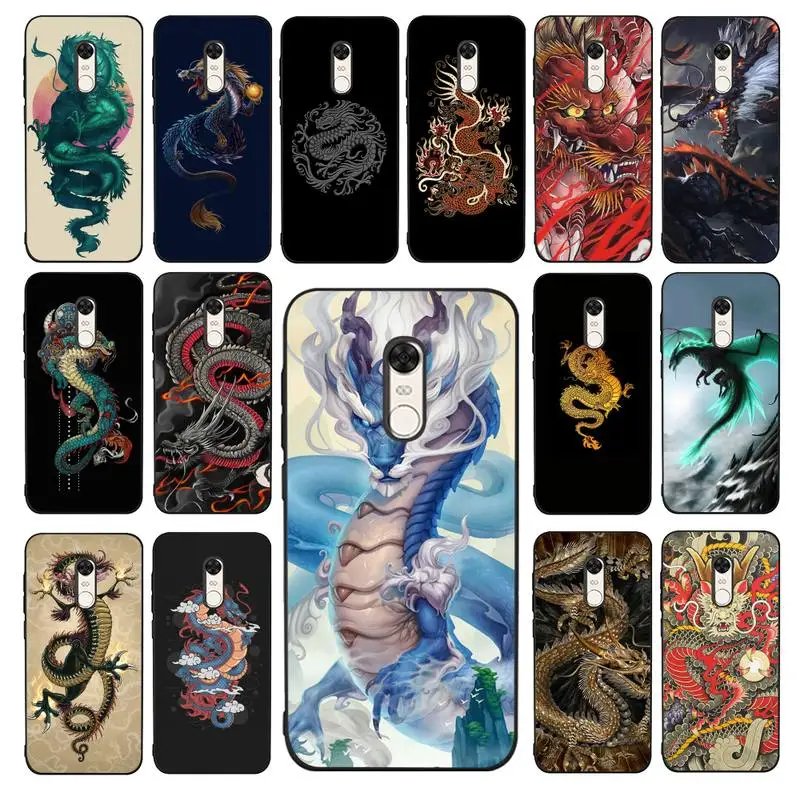 

YNDFCNB Chinese style Dragon Phone Case for Redmi 5 6 7 8 9 A 5plus K20 4X 6 cover