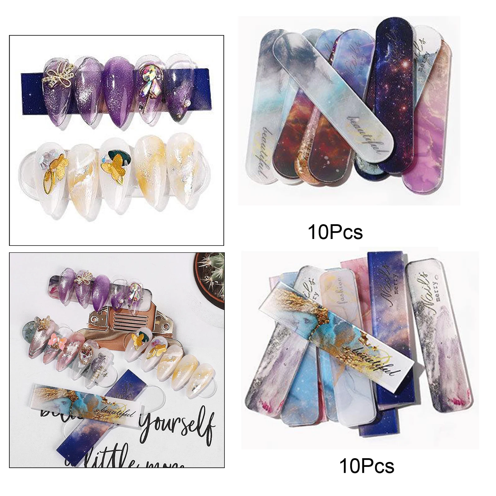 

10x Nail Display Stand Acrylic Nail Art Practice Fake Nail Tips Practice Holder Manicure Showing Tools