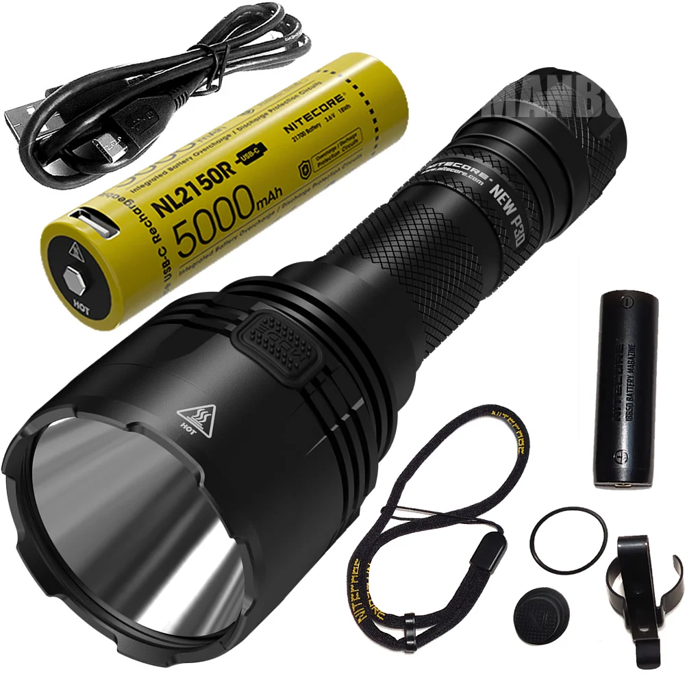2021 NITECORE Новый P30 с NL2150R 5000 мА/ч USB C Перезаряжаемые Батарея + зарядный кабель 1000