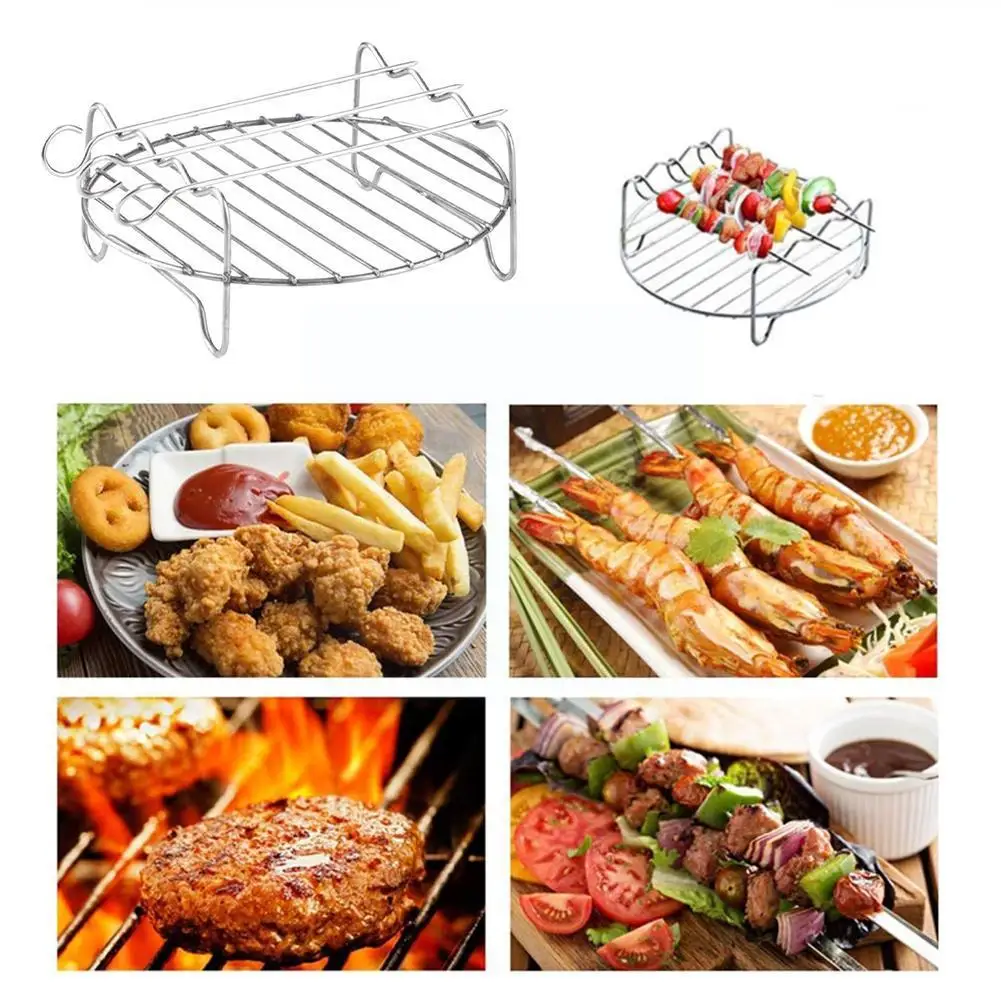 Стальная двухслойная стойка для аэрофритюрницы Универсальная круглая подставка