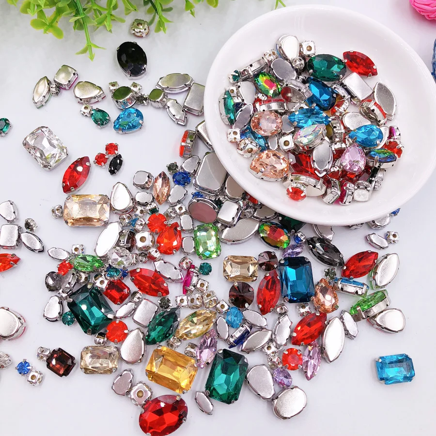 Бесплатная доставка стразы смешанной формы из хрустального стекла для