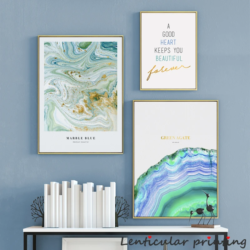 Зеленый и золотой постер в скандинавском стиле доброе сердце сохраняет вас