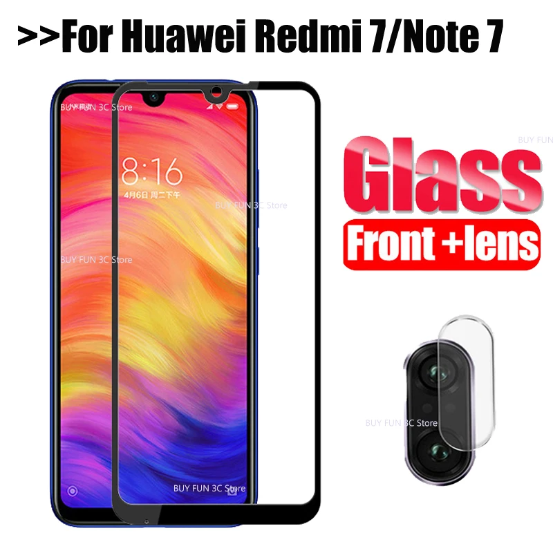 2-в-1 Экран протектор Red mi Note 7 Камера Стекло закаленная Защитная пленка для Xiaomi Redmi Note 7pro 6pro red mi 7 Стекло безопасности