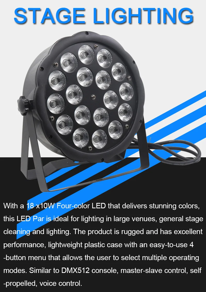 18x10 Вт большой объектив RGBW 4в1 Светодиодный светильник 18*10 Вт с DMX512 управлением диско светильник s сценический DJ свадебный бар сценический светильник ing