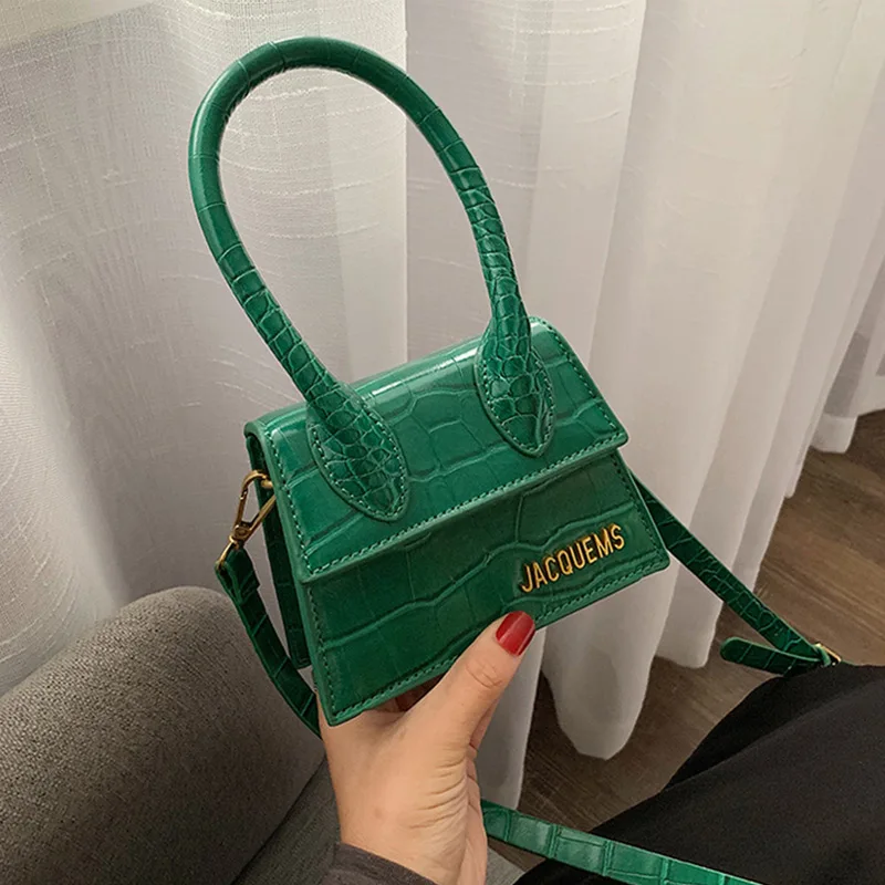 Green Женская мини-сумка-тоут, новинка, крокодиловый узор, флип-сумка через плечо, женская простая сумка на плечо, маленькая квадратная женская сумка - Цвет: Green