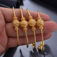 4pcslot fashion ethiopian gold color dubai bangles for girls boys baby bead style of african middle east dubai jewelry