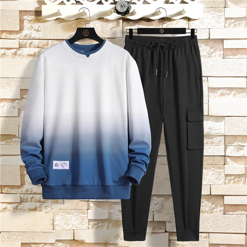 Костюм спортивный мужской из 2 предметов Повседневный пуловер с градиентом